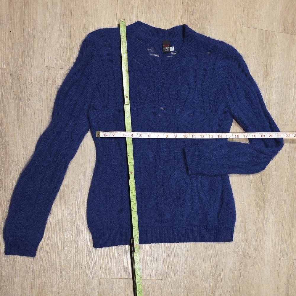 Abas Deep Blue Cable Knit Sweater